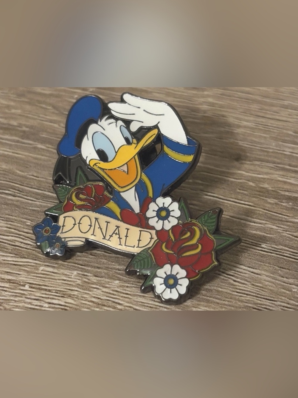 Disney Donald Duck Enamel Pin — Blue, White & Yellow